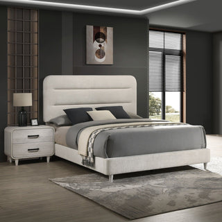 Upholstered Panel Bed, Sleek Lines