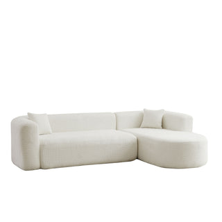 L - Shape Boneless Cloud Couch With 2 Throw Pillows For Living Room