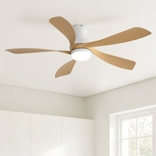 52" Ceiling Fan With 3 Color Dimmable LED Light, DC Reversible Motor, 6 Speed Settings