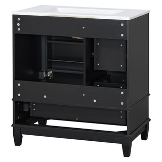 Freestanding Bathroom Vanity With Sink, Soft Close Door, 3 Drawers