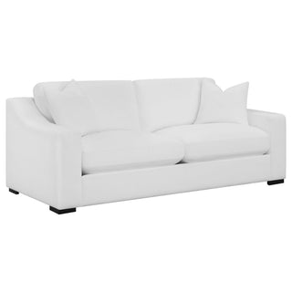 Chelan - 2 Piece Upholstered Sloped Arm Sofa Set - White