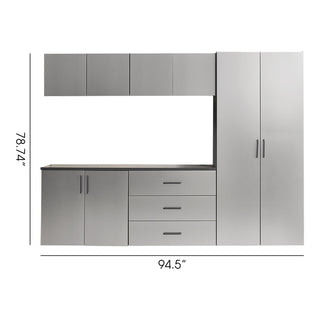 Astro Series - Garage Cabinet Set B With Soft Closing Drawers - Metallic Gray
