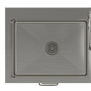 Darwin - Laundry Utility Sink And Cabinet With Dual Sinks, Pull Out Faucet - White