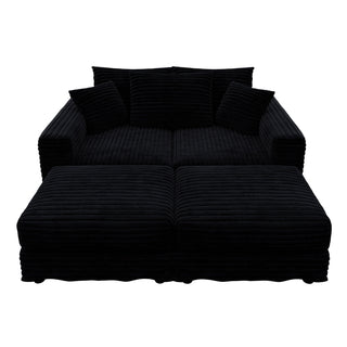 Convertible Deep Seat Sofa With Soft Pillows And Ottomans