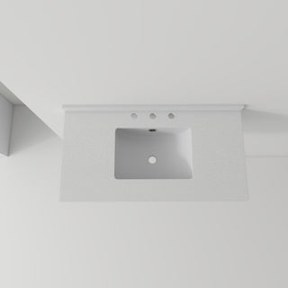 Basin Sink With 2" Thick Rim, Triple Faucet Holes, Sink Only