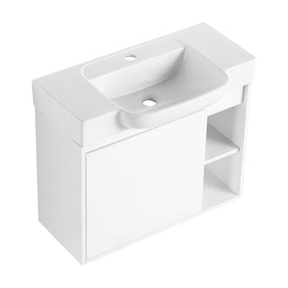 Wall Mounted Bathroom Vanity With Sink & Soft Close Door
