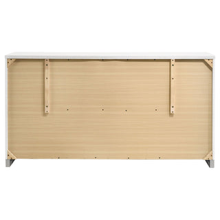 Dulcey - 6 Drawer Dresser With Accents, Bedroom Storage - Gloss White