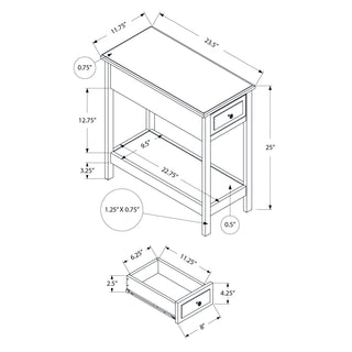 Accent End Table, 2 Tier, Storage Drawer, Transitional - Walnut