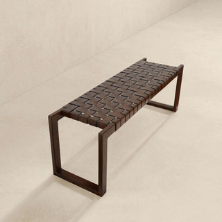 Christina - Bench - Cognac / Dark Brown / Tan