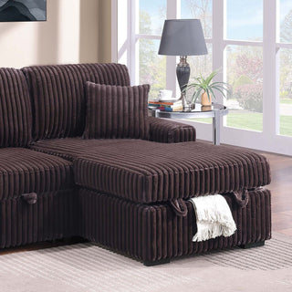 Convertible Sectional Upholstered Sleeper Sofa With Storage Chaise