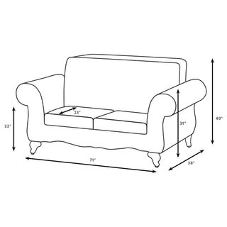 Brookridge - Rolled Arm Loveseat Sofa With Upholstery - Brown