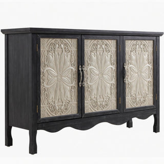 3 Door Sideboard Buffet Cabinet With Storage - Black