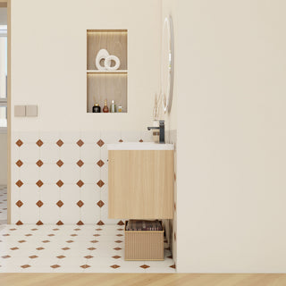 Wall Mounted Floating Bathroom Vanity With Sink, 3 Door Modular Cabinet