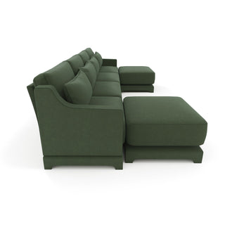 Stylish Sofa With Ottoman And Lumbar Pillows, Ergonomic Design