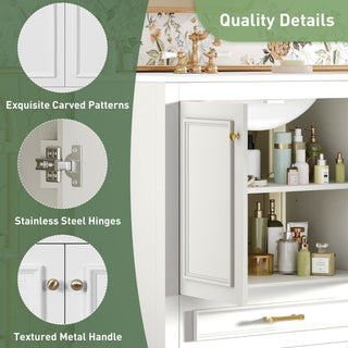 Bathroom Vanity With Sink, Cabinet & 2 Soft Closing Doors & Adjustable Shelf
