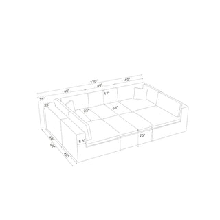 Custom Configuration Modular Sectional & Toss Pillows