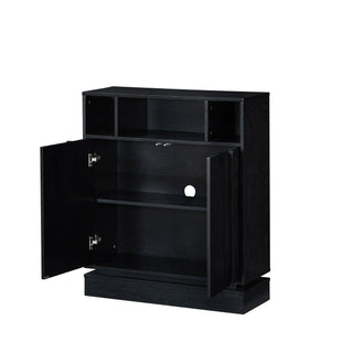 Fluted Sideboard Buffet Cabinet With 2 Doors And Adjustable Shelf, Storage Cabinet For Entryway