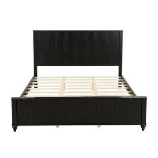 Fluted Platform Bed Frame, No Box Spring Needed