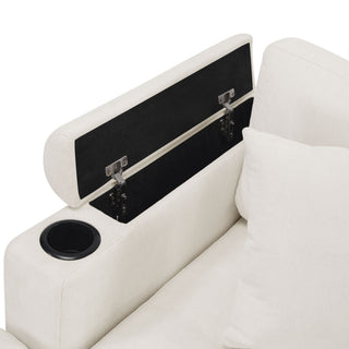U Shaped Sectional Sofa, Corner Living Room Couch With Built In Cup Holders, Storage, USB Ports