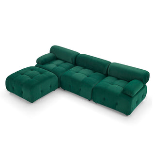 Modular Sectional Sofa, Button Tufted Design With Diy L-Shaped Layout, Reversible Ottoman