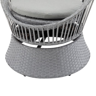 Modern Swivel Wicker Lounge Chair With Round Design