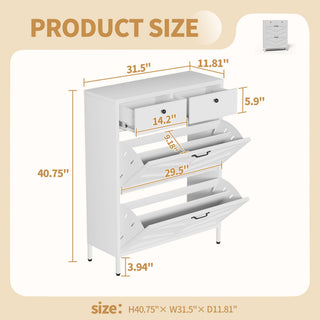 Shoe Cabinet With Flip Drawers