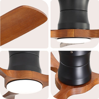 48" Ceiling Fan With Light, Dimmable LED With Memory, Quiet DC Motor - Matte Black