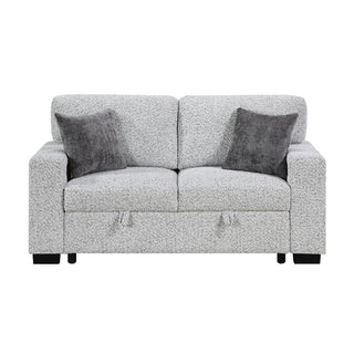 Prato - Loveseat With Storage And USB - Gray