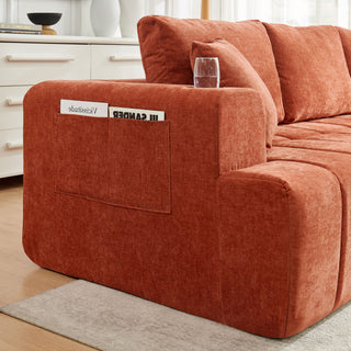 L - Shaped Sectional Sofa With Cup Holders & Side Pockets