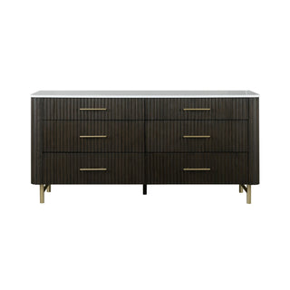 Clayten - Dresser - Espresso / White Marble