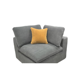 Upholstery Full Compressed Modular Sectional With Toss Pillows - Light Gray