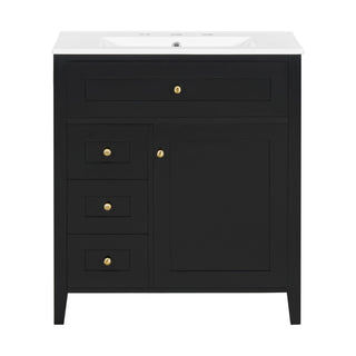 Modern Bathroom Vanity With Sink, 3 Drawers And Adjustable Shelf