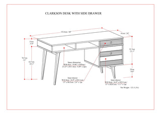 Clarkson - Desk With Side Drawers - Rustic Natural Aged Brown
