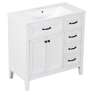 Modern Bathroom Vanity With Sink, Freestanding With Drawers And Doors