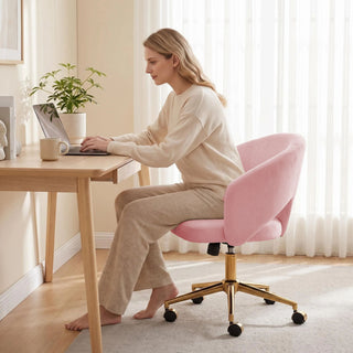 Ty - Office Adjustable Swivel Chair With Lumbar Support - Pink