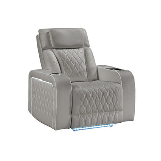 Electra - 3 Piece Power Reclining Sofa, Loveseat And Recliner Set With Power Headrests, Massage And LED Lighting