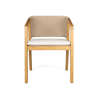 7 Piece Outdoor Dining Set With Table And 6 Chairs - Beige / Brown Mix / Light Teak / Teak