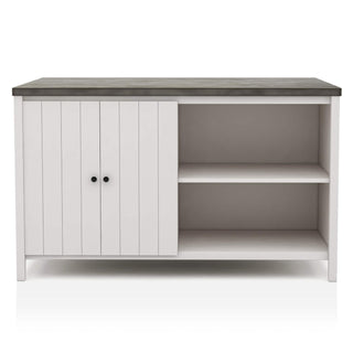 Counter Height Dining Table With Storage Cabinet Base - Dark Gray / Off White / Off White / Gray