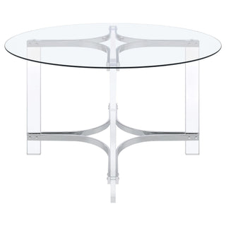 Uptown - 5 Piece Round Dining Set - Chrome