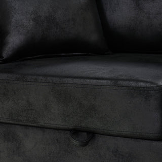 Upholstered Sectional With Pull-Out Bed And Chaise Storage