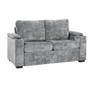 Pull Out Sofa Bed Loveseat With Twin Mattress, Cup Holders And Arm Storage