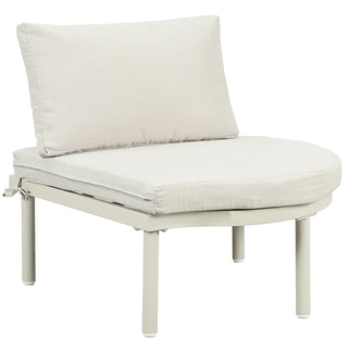 6 Piece Patio Set, Half Moon Outdoor Sectional Sofa With 2 High Low Coffee Tables, 4 Pillows & Cushions