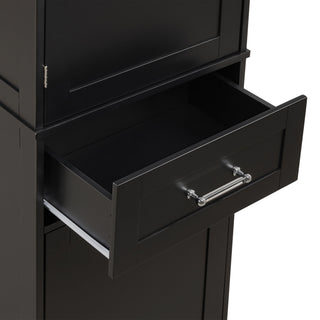 Tall Freestanding Bathroom Storage Cabinet With Adjustable Shelf And 2 Drawers