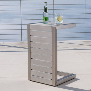 Aluminum Outdoor C - Shaped Side Table For Patio