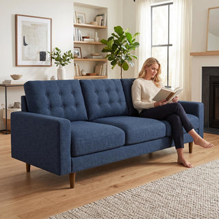 3 Seat Sofa Couch With Tufted Back Upholstered Couch For Living Room