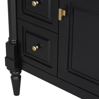 Modern Bathroom Vanity With Sink, Freestanding Cabinet With Flip Drawer & Adjustable Shelf
