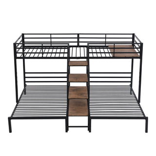 Metal Bunk Bed With Storage Shelves Staircase