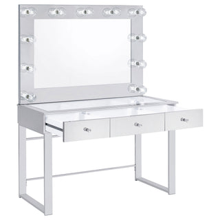 Trevor - 3 Drawer Makeup Vanity Table With Mirror - Chrome
