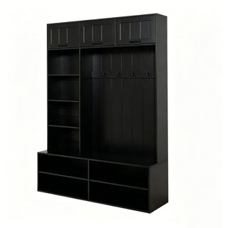 Farmhouse Hall Tree & Bench And Shoe Storage