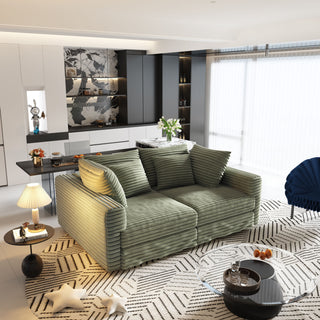 Convertible Deep Seat Sofa With Soft Pillows And Ottomans